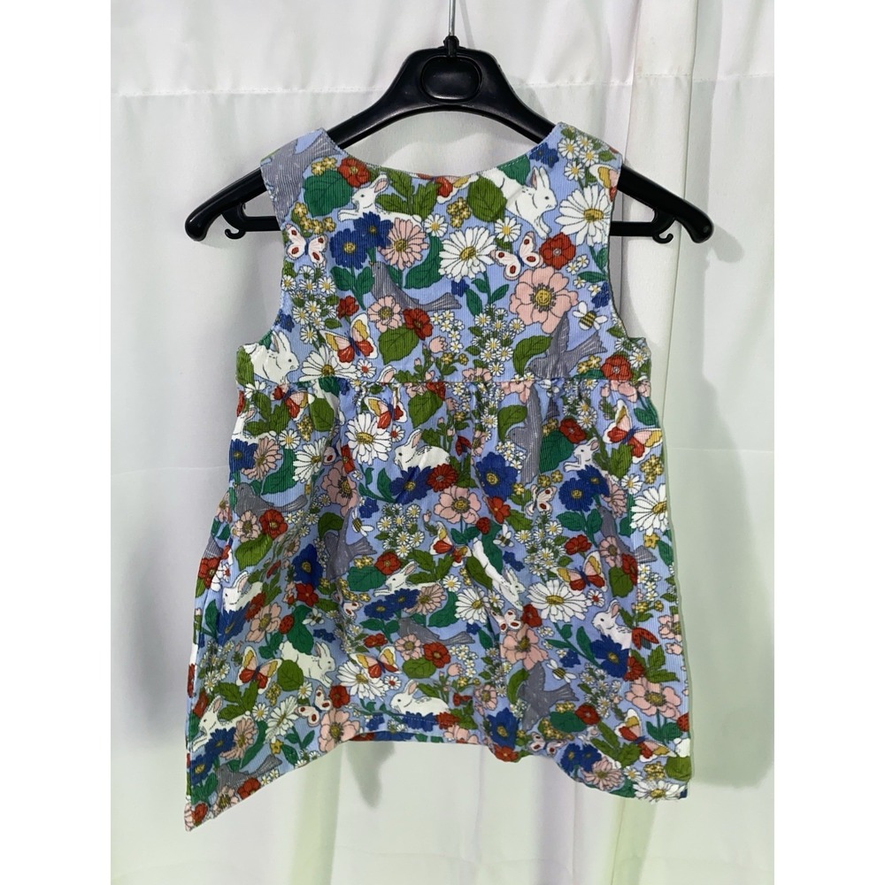 Baby Boden Colorful Rabbit Butterfly Floral Corduroy Pinafore Jumper Dress 6-12M - Picture 3 of 3